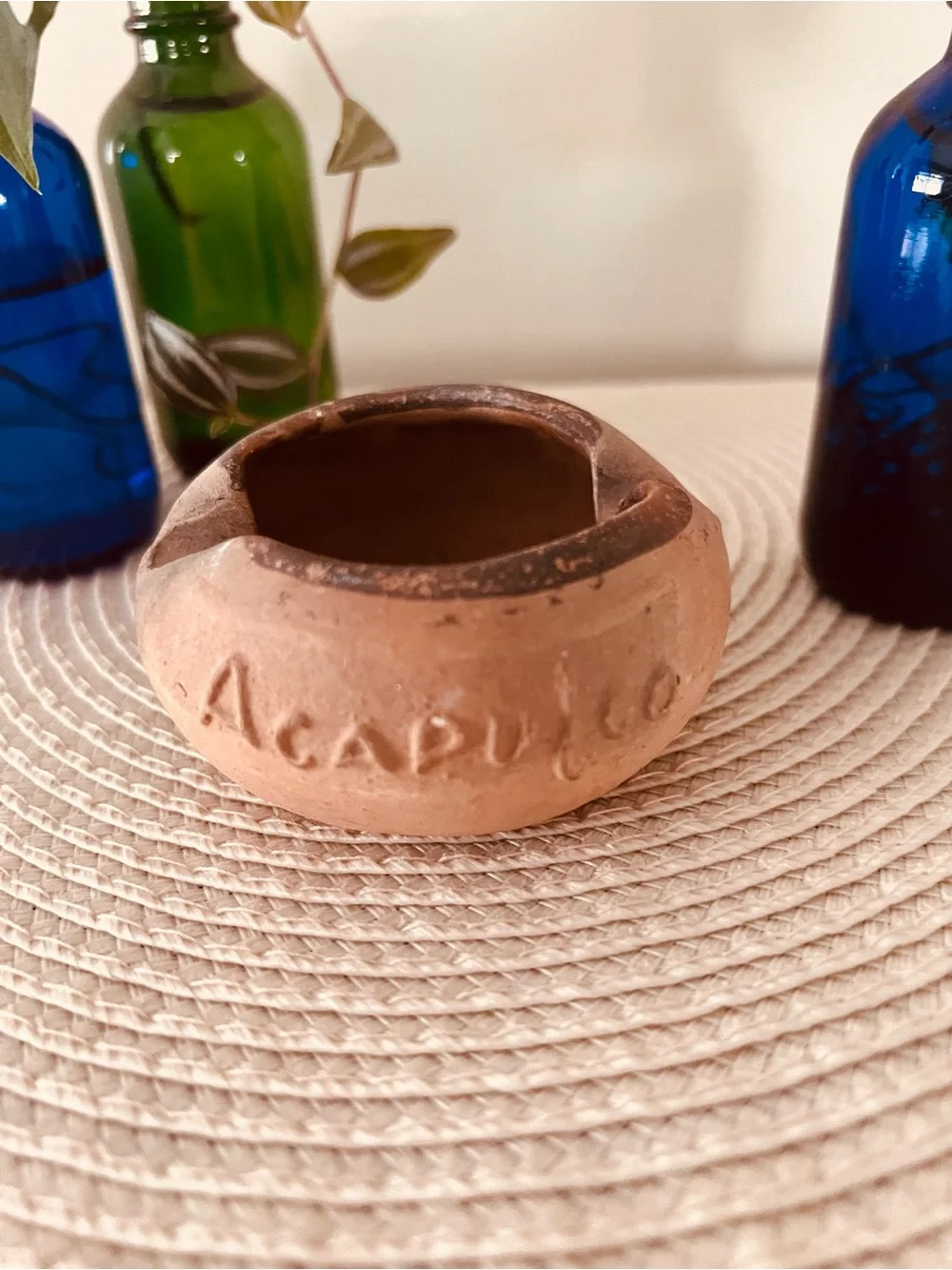 🇲🇽 Mid-century Mexican terracotta ashtray catchall Hotel Boca Chica Acapulco